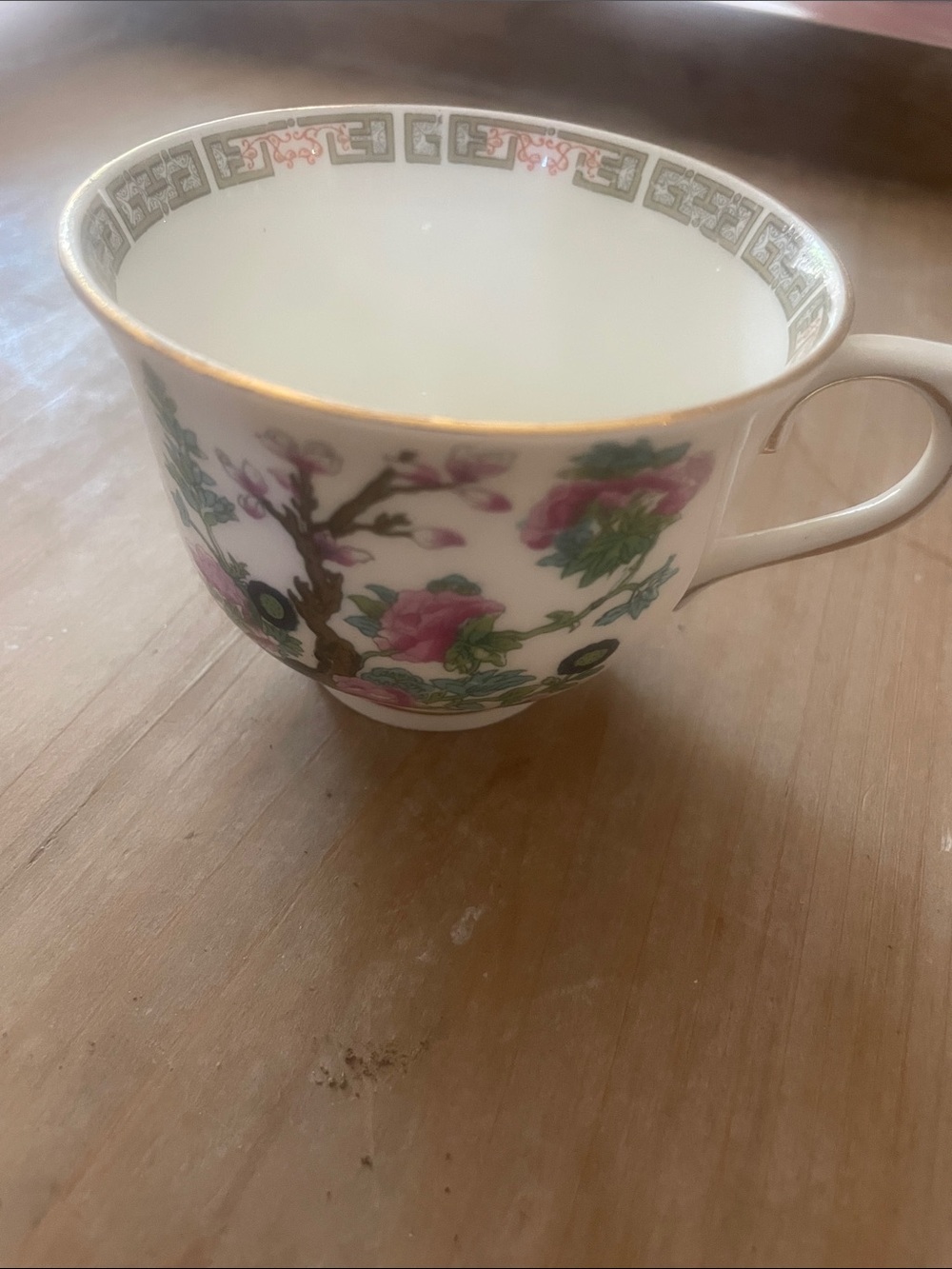 Colclough Floral Porcelain Teacup in Pink and Green - bone China